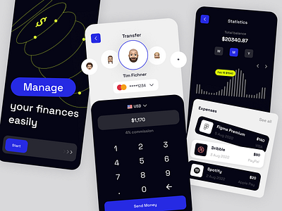 Financial Management - Mobile App app banking fintech manage track ui