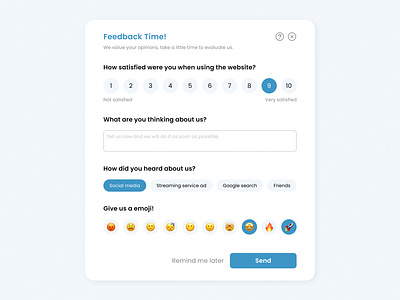 Feedback Pop-Up bias challange check box comment daily ui dailyui emoji feedback opinion overlay poll pop up question rate rating survey ui challange user feedback vote voting