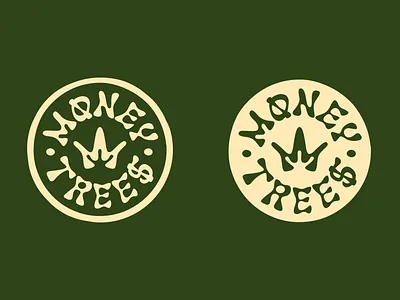 Money Trees Badge badge branding design identity illustration logo type typography vector