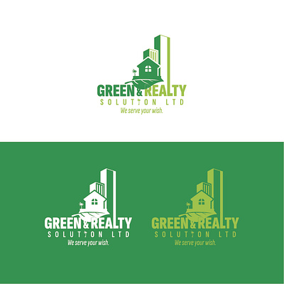 Green & Realty Logo branding design graphic design illustration logo typography vector