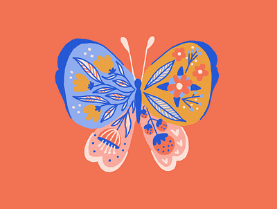 Butterfly butterfly flowers illustration pretty