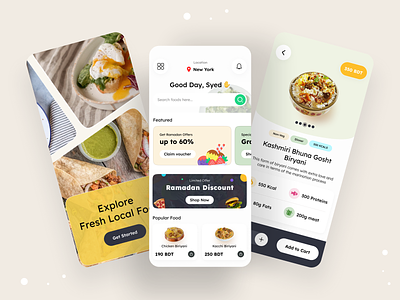 Food App android app app design app designer best app design 2023 creative app design delivery app food app food app design food app homepage food delivery full food app hireme hybrid app design ios app minimal app design mobile app design opentowork product preview page uiroll