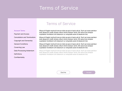 #Dailyui089 Terms of Service branding dailyui design figma graphic design illustration logo terms of service terms of service ui terms of service ui design ui ux vector web web design