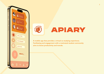 APIARY — App concept app concept experimental figma graphic design illustrator logo mascot orange presentation productivity social media ui ux yellow