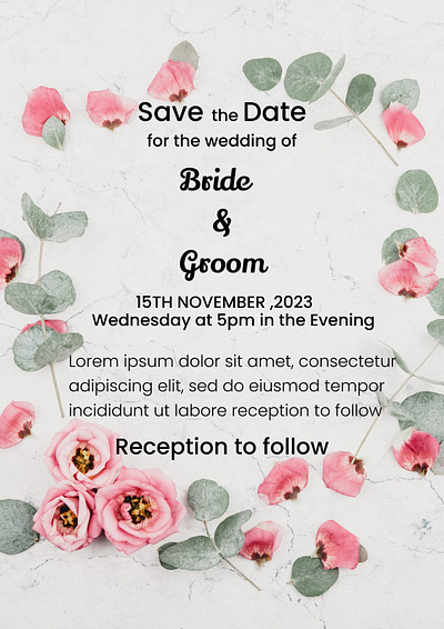 Wedding E-Invitation Card graphic design