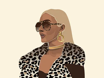 Hey! Beautiful digital girl with leopard print art design figma flatdesign graphic design ill illustration ui vector
