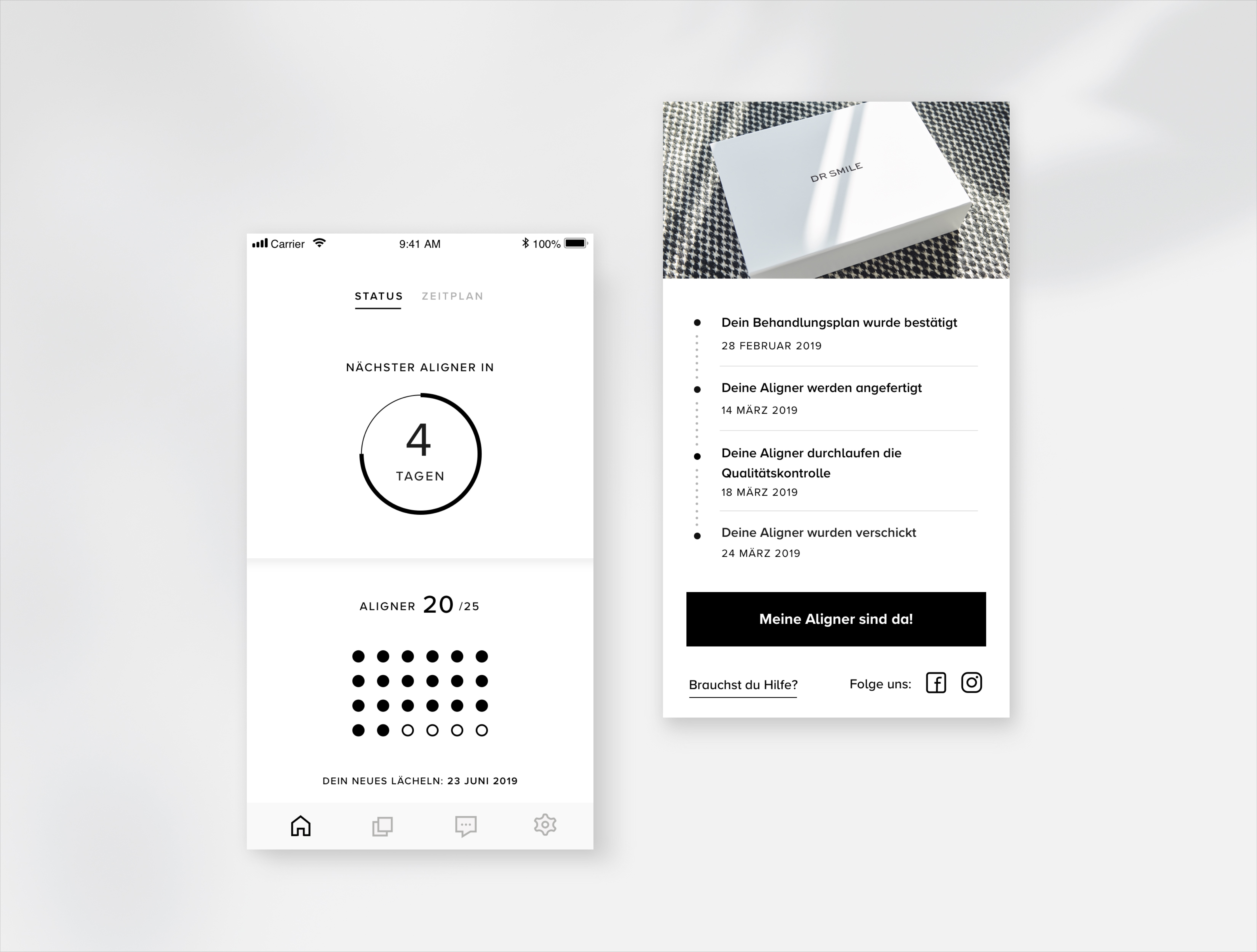 App design DrSmile app branding design graphic design health care typography ui ux visual