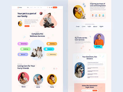 PetNest - Pet care website animation app branding design graphic design illustration landing landing page landing page design modern design pet care landing page pet design ui ui design uiux ux ux design web ui website website design