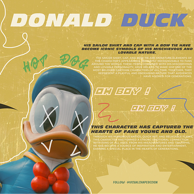Donaldized cartoon character design disney donald duck elements graffiti graphic design illustration typography vector