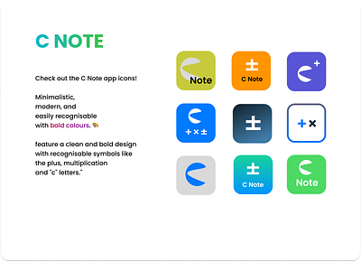 C Note App Icon Design dailyui vibrantcolors