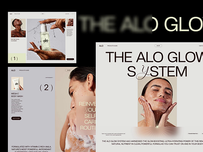 Skincare 01/23 concept e commerce editorial fonts glass effect graphic design interaction landing page layouts minimalistic online shop shop skin skincare ui design