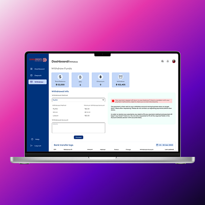 BankWithdraw page bankwithdraw page ui