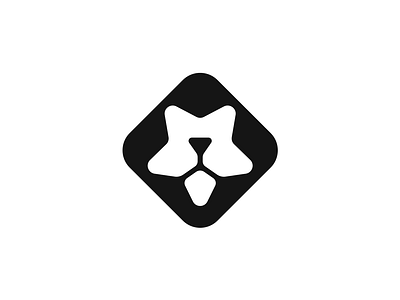 Star lion brand branding design elegant graphic design illustration lion logo logo design logotype mark minimalism minimalistic modern monochrome predator sign square star wild