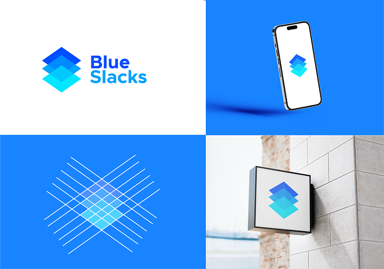 Blue Slacks Minimal Logo Design by Clout Graphics on Dribbble