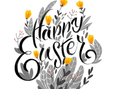 Happy Easter dear followers ☀️🐣🌻💛 2d design easter illustration
