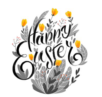 Happy Easter dear followers ☀️🐣🌻💛 2d design easter illustration