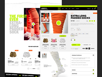 We Ball Sports Product Detail basketball design ecommerce football grid grid layout interface mockup onlineselling sports sportsdesign sportswear store ui ux web design