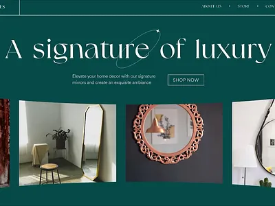 Mirror Store Landing Page design graphicdesign illustration productdesign typography ui uiux visual design