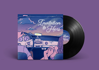 "Invitation To Her's" Album Cover Redesign album cover design album cover redesign album covers album redesign digital art graphic design illustration music retro