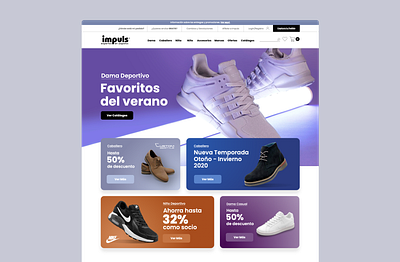 Impuls | Website design desktop e commerce shoe store ui ux web design