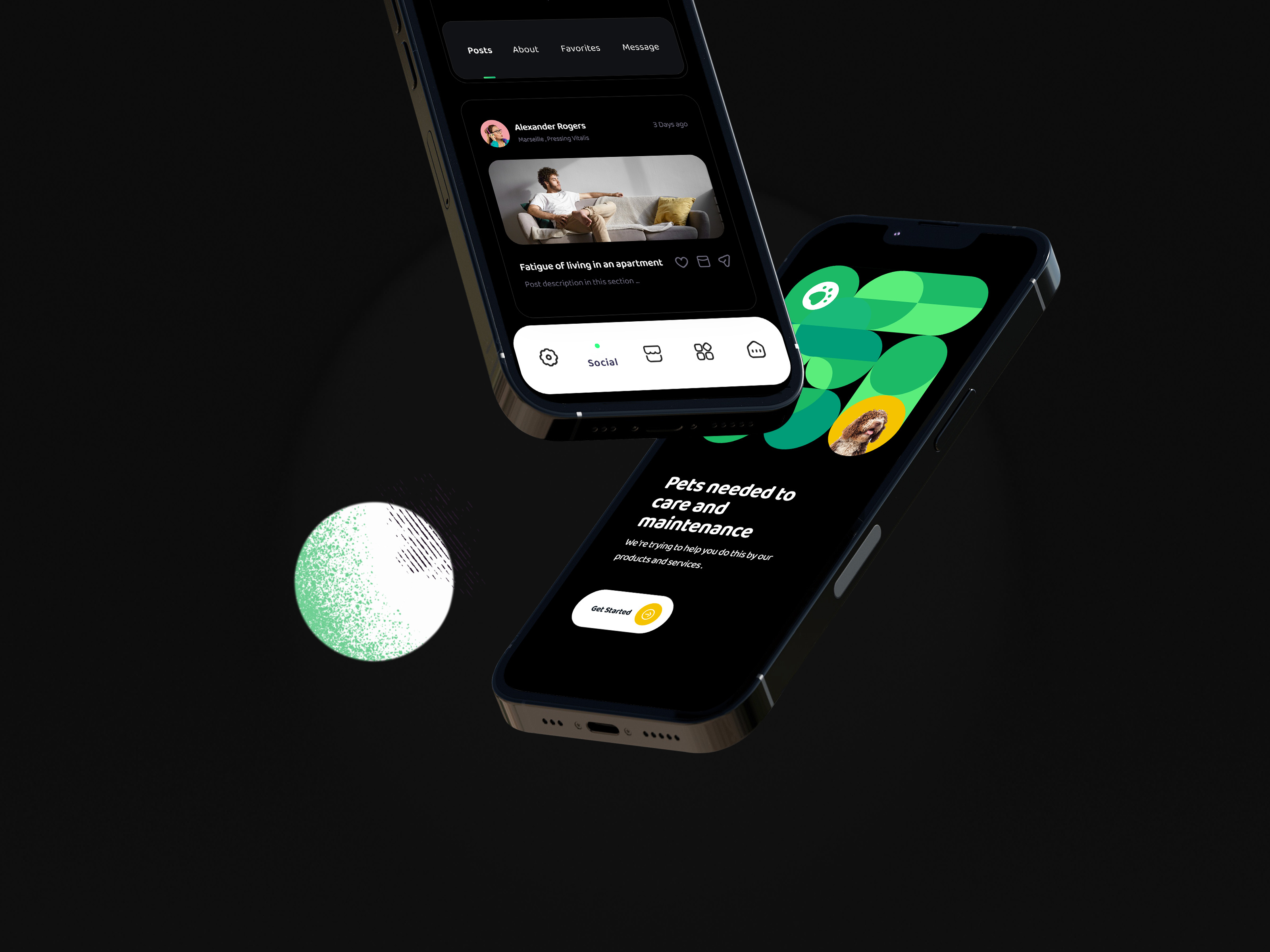 Pet Adoption App | Dark Mode adoption app app app design cats dark dark mode dogs e commerce login minimal pattern pet adopt pet app pet care pets petshop profile sign in ui ux