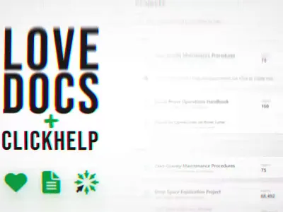 Love, Docs & ClickHelp animation design documentation graphic design logo poster ui