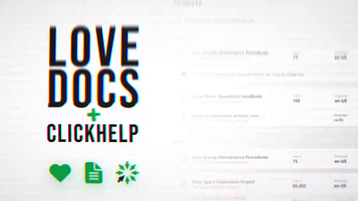 Love, Docs & ClickHelp animation design documentation graphic design logo poster ui