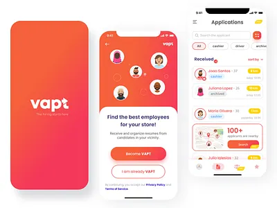 The Job Hiring Platform app design graphic design hiring hr job mobile ui ux