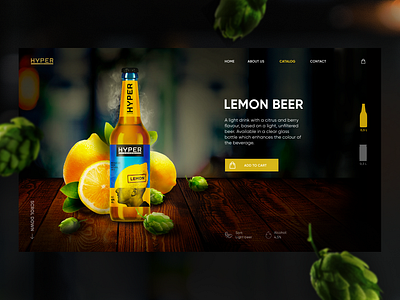 Product Detail Page for beer Hyper beer branding concept design figma graphic design illustration photoshop product page ui uxui web design