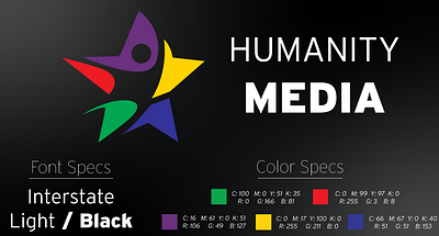 Humanity Media & Entertainment New Logo w/ Business Card design graphic design illustration logo typography vector