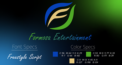 Formosa Entertainment New Logo w/ Business Card branding design graphic design illustration logo typography vector