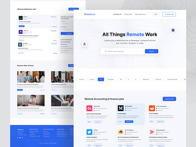 Distant.co Website career employment find job hiring hiring platform job job seeker recruitment remote ui uiux
