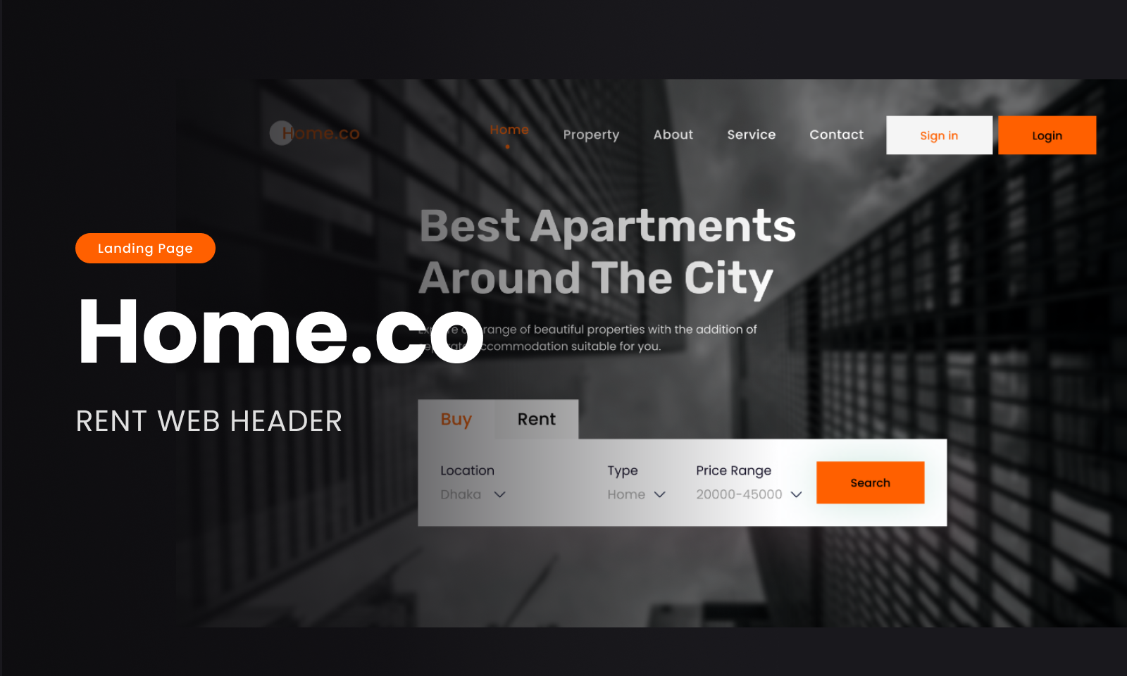 Rent Web Header UI app bestdesign branding design designbestui home illustration mobile rent ui user interface ux
