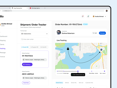 Cargo Delivery - Tracking Order admin admin dashboard admin panel cargo cargo delivery cargo shipping delivery live tracking logistic service logistics minimal packages product design saas product shipment shipping service ui design web web application web ui