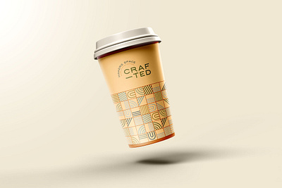 Coffee Cup Design for Crafted Makerspace branding branding design design packaging