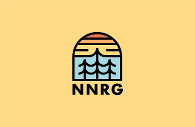 NNRG badge branding design illustration logo sunset tree