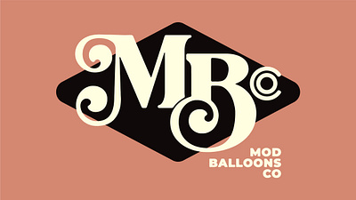 MOD Balloons Co branding monogram retro