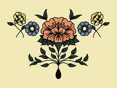 Resilient Mama Birth Support birth work branding doula flowers illustration