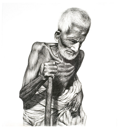 Charcoal study of a man black white charcoal drawing human nature illustration portrait spot illustration