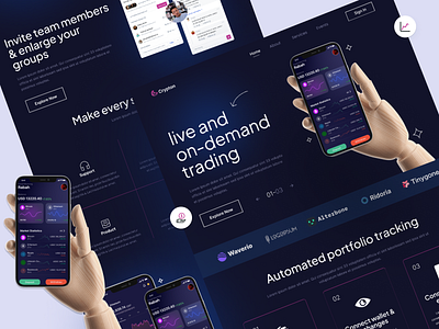 Crypton-Crypto Landing Page app design branding crypto crypto currency crypto wallet figma graphic design landing page logo ui uiux website websitedesign