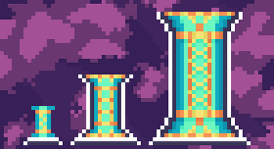 Day 27 - Pillar 16x16 2d 32x32 challenge daily ethereal illustration pixel art