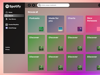 Spotify App UI Glassmorphic Redesign app design firstdesign firstpost glassmorphic glassmorphism redesign ui