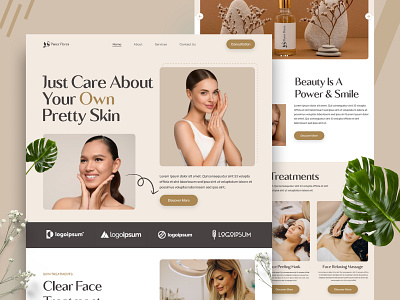 Website for skin care Treatments app design branding figma graphic design illustration landing page layout logo skin care skin care landing page skin care treatments ui uiux web design website design