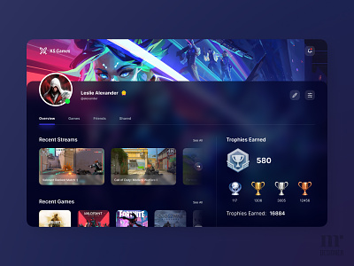 Gaming Platform: User Profile Page - Daily UI 006 design interaction design ui user profile ux