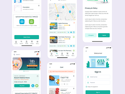 Medicine Delivery App creative delivery app design doctorapp health medicine mobile app mobile app design pharmacy prescription rider ui uiux ux