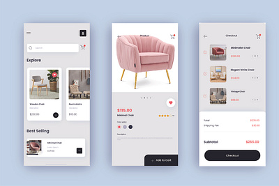 Furniture Application app branding design graphic design typography ui ux