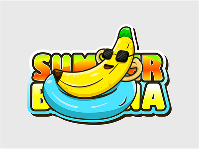 Summer Banana Logo Design design graphic design illustration logo vector