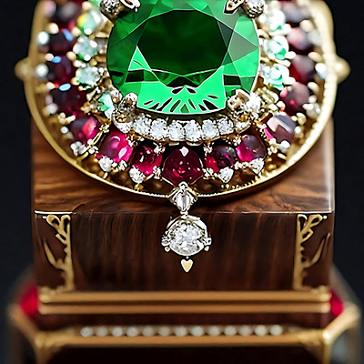 Jewelry with Diamonds, Ruby and Emerald Concept art concept design diamond emerald graphic illustration jewelry ui