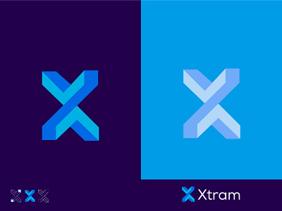 Xtram 3D logo 3d abstract logo animation branding creative logo design graphic design logo designer modern logo ui