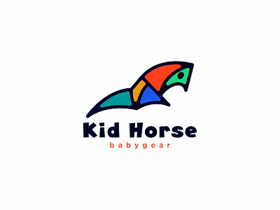 Kid Horse Logo 3d baby gear brand design branding graphic design horse kid logo logo logodesign logotype minimalist ui vector